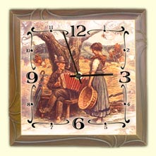 Wanduhr mit Motiv Akkordeonspieller